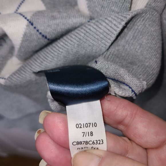 Tommy Hilfiger 100% Cotton Argyle Sweater - Picture 8 of 9